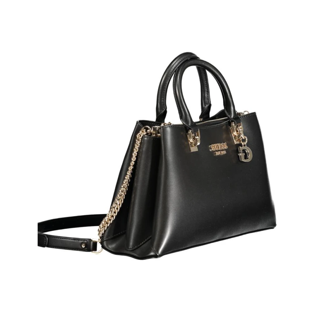 Guess Zwarte polyethyleen handtas met verstelbare schouderband Black Dames