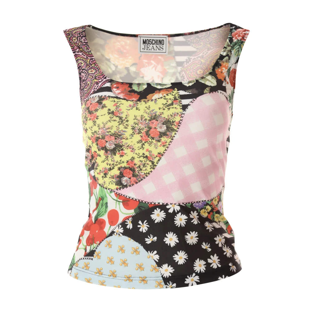 Moschino Patchwork Mouwloze Top Multicolor Dames