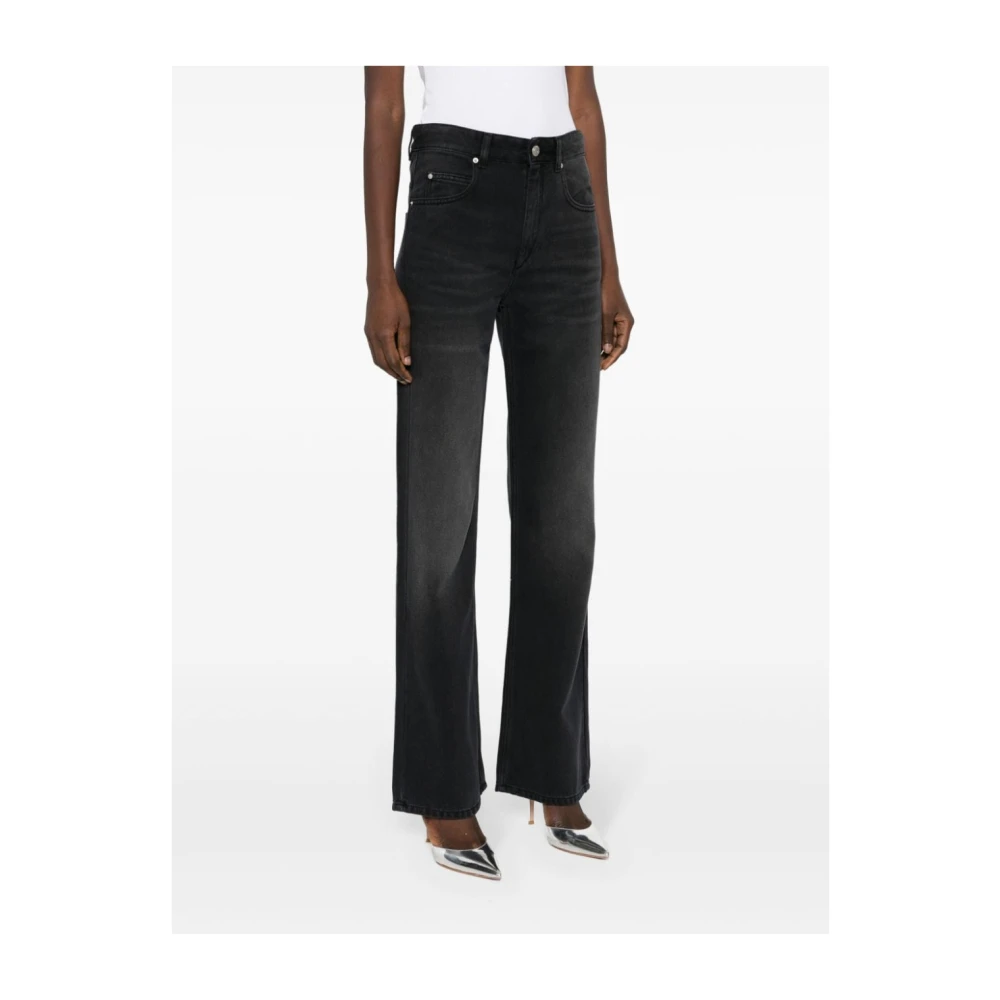 Isabel marant Zwarte Gewassen Denim Broek Black Dames