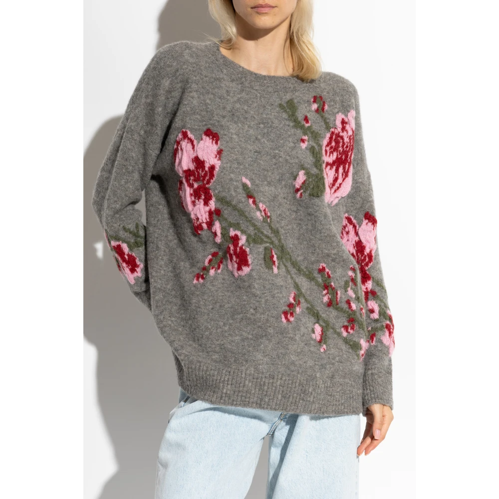 Blumarine Trui met bloemenmotief Gray Dames
