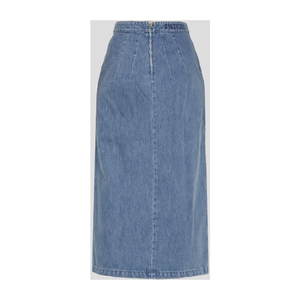 Patou Katoenen Midi Rok Blue Dames