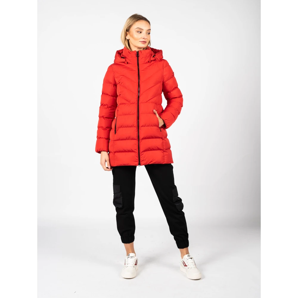 Geox Moderne Hoodie Jas Red Dames