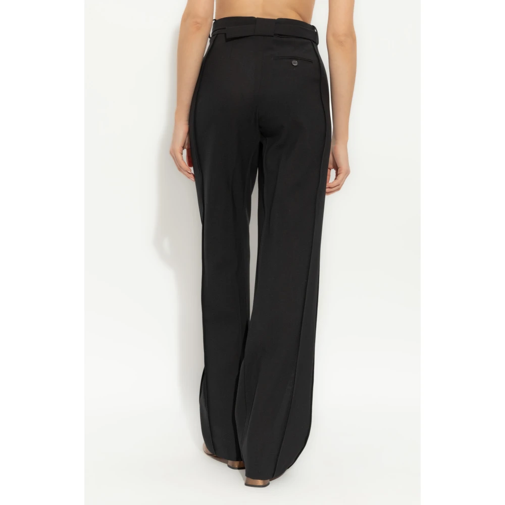 Lanvin Wollen broek met stiksels op de benen Black Dames