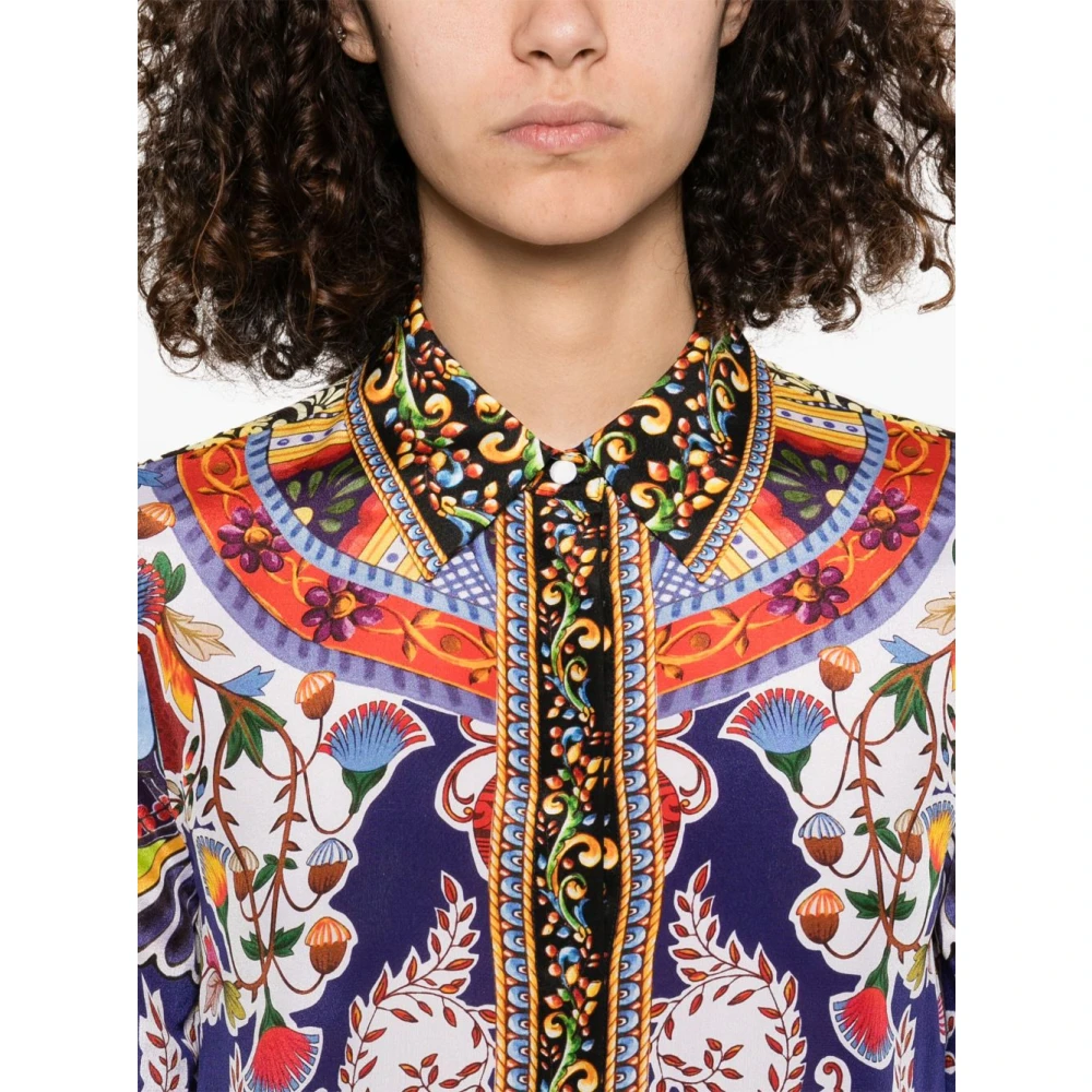 alice + olivia Bloemenprint knoopshirt Multicolor Dames
