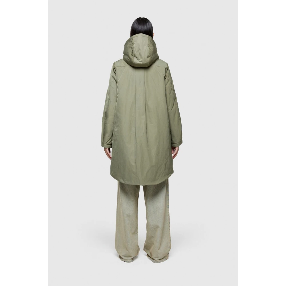 OOF Wear Lange nylon parka met capuchon Green Dames