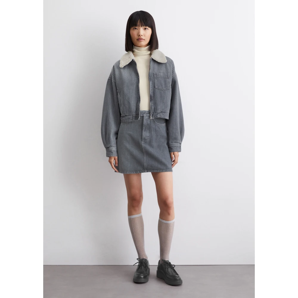 Marc O'Polo Oversized spijkerjasje met teddykraag Gray Dames