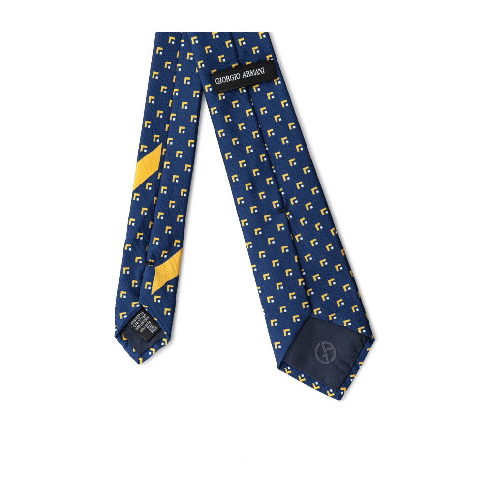 Giorgio Armani Blauwe Zijden Stropdas Elegante Stijl Blue Heren