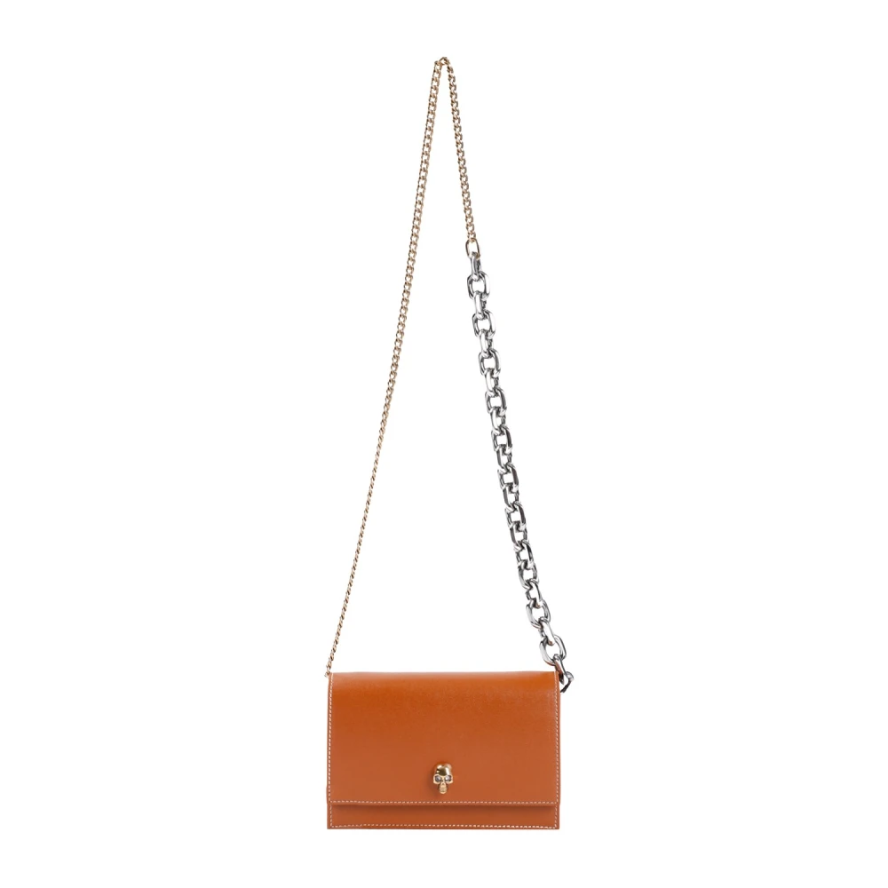 alexander mcqueen Karamel Tan Skull Mini Tas Brown Dames