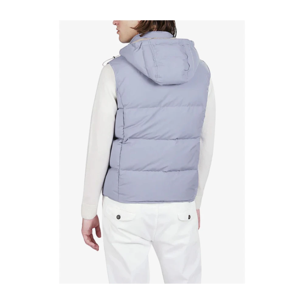 Eleventy Wollen Nylon Vest met Afneembare Capuchon Blue Heren