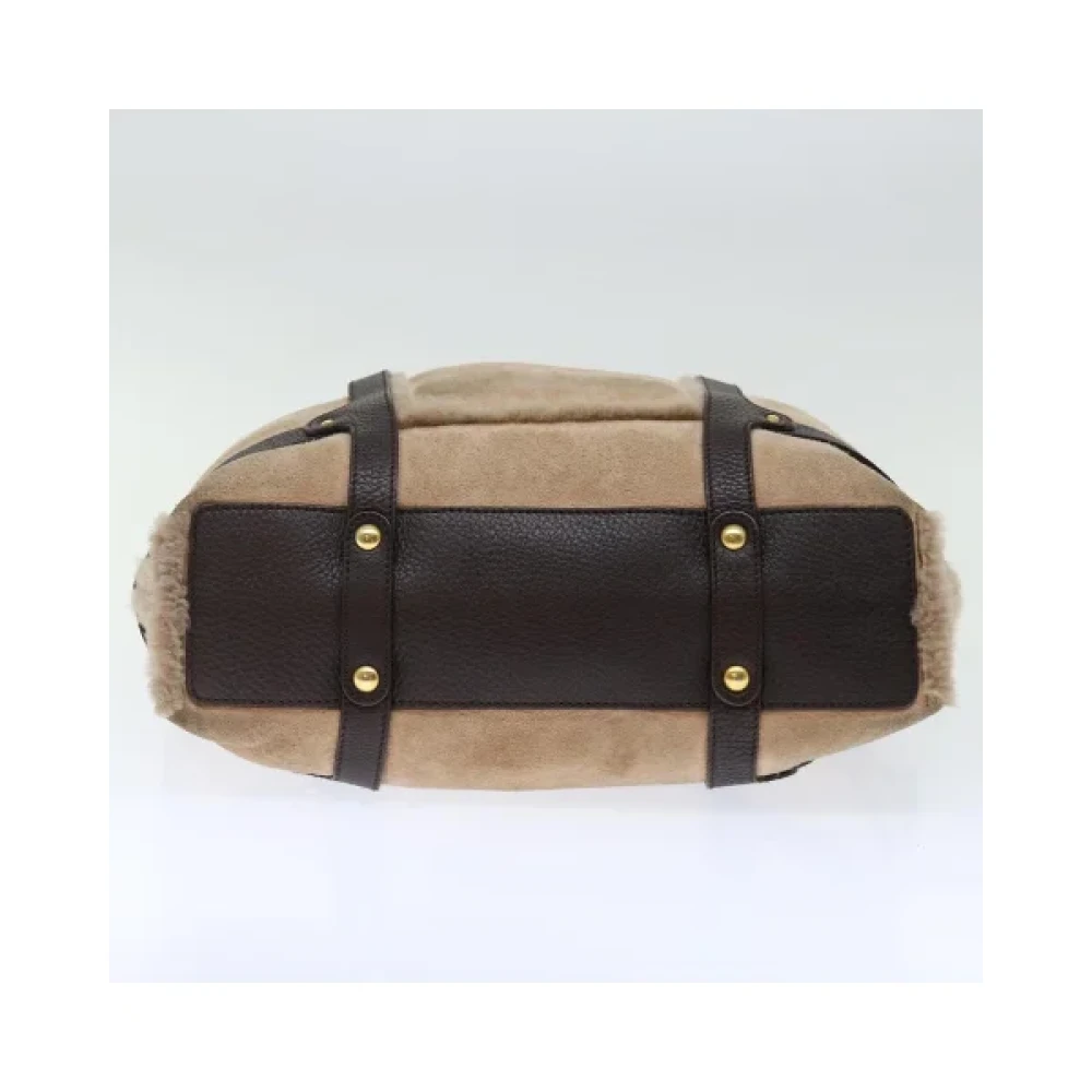 Salvatore Ferragamo Pre-owned Suede handbags Beige Dames