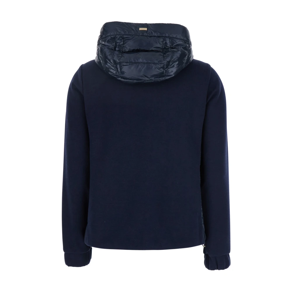 Herno Blauwe Hoodie van Tech Stof Blue Dames