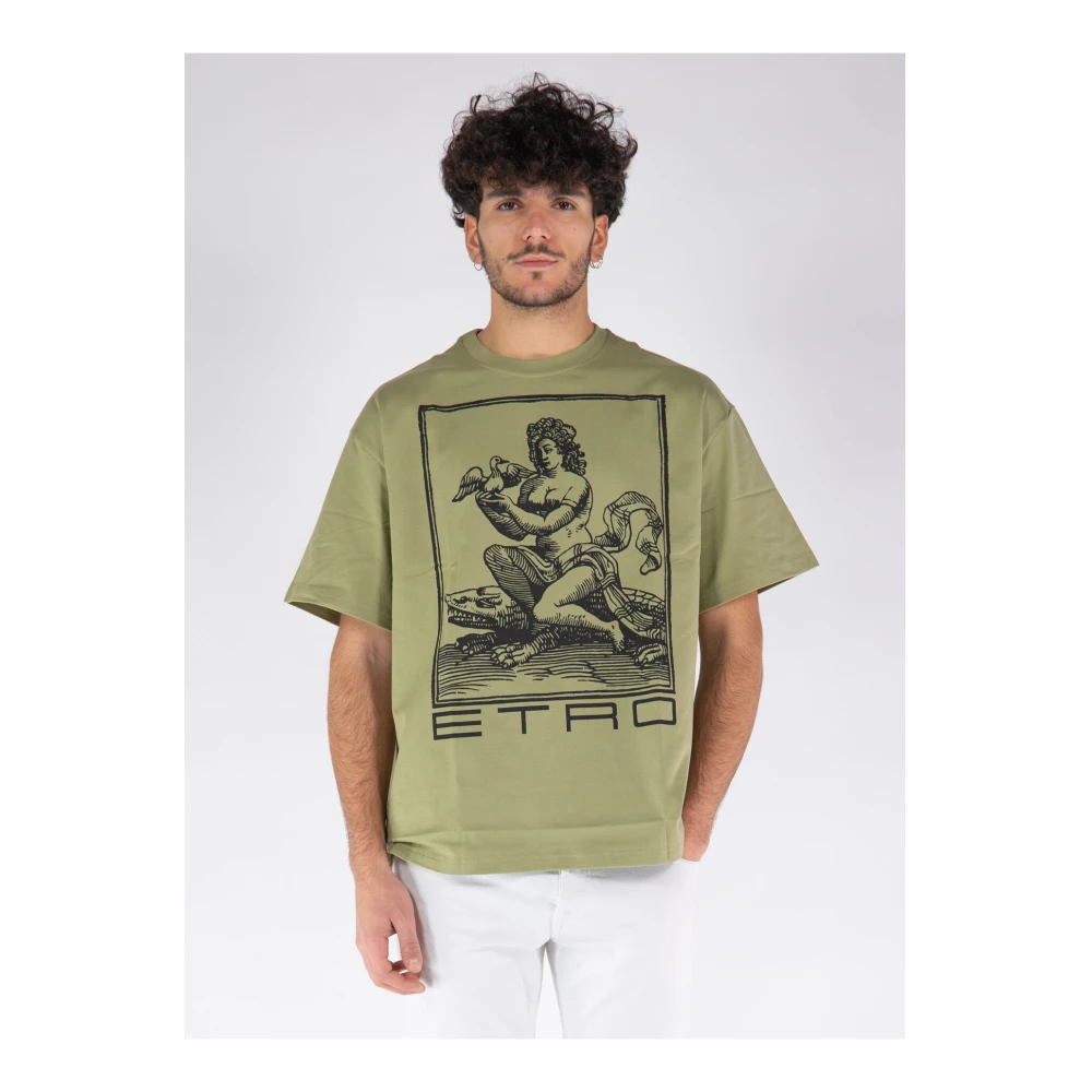 ETRO Bedrukt T-Shirt Green Heren