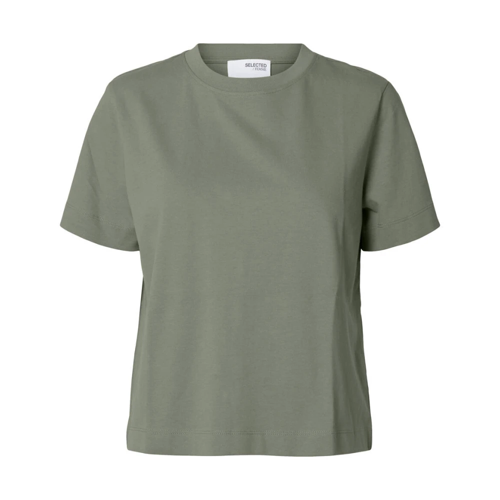 Selected Femme Essential Boxy Tee Green Dames