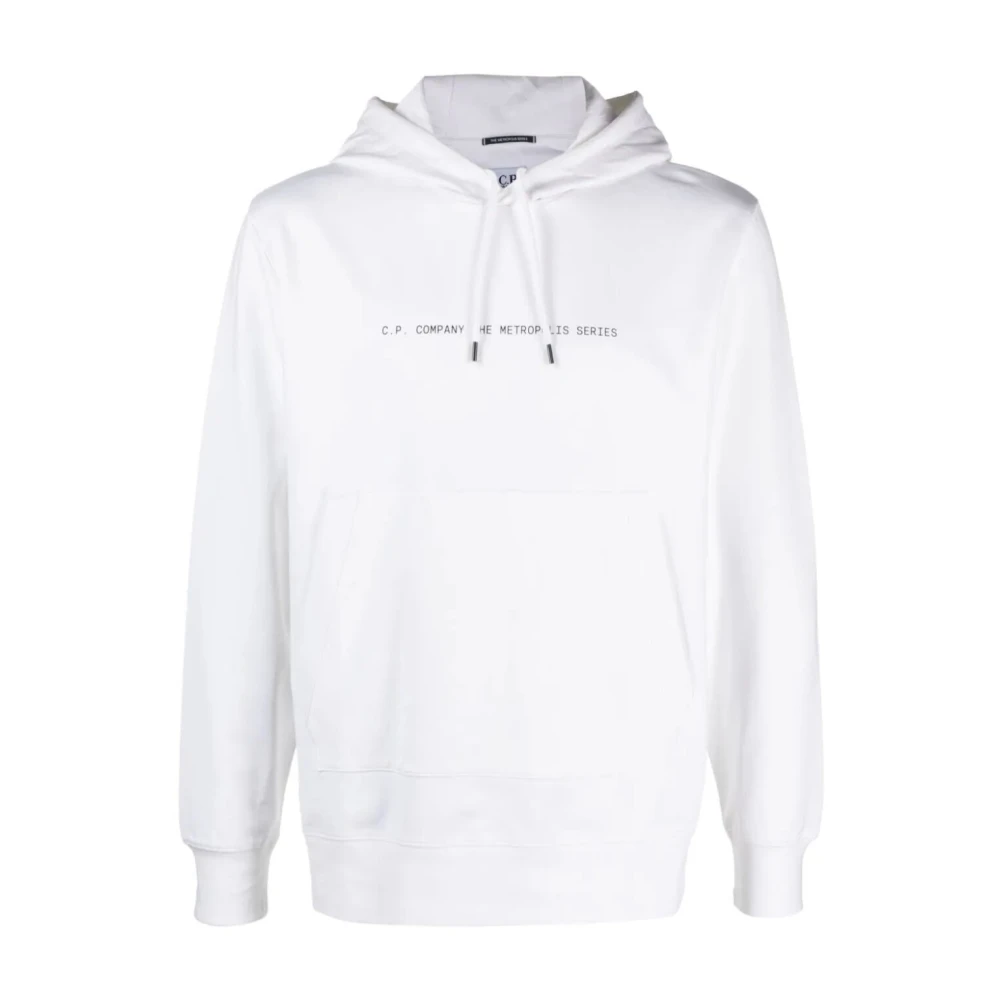 C.P. Company Metropolis Stretch Fleece Hoodie White Heren