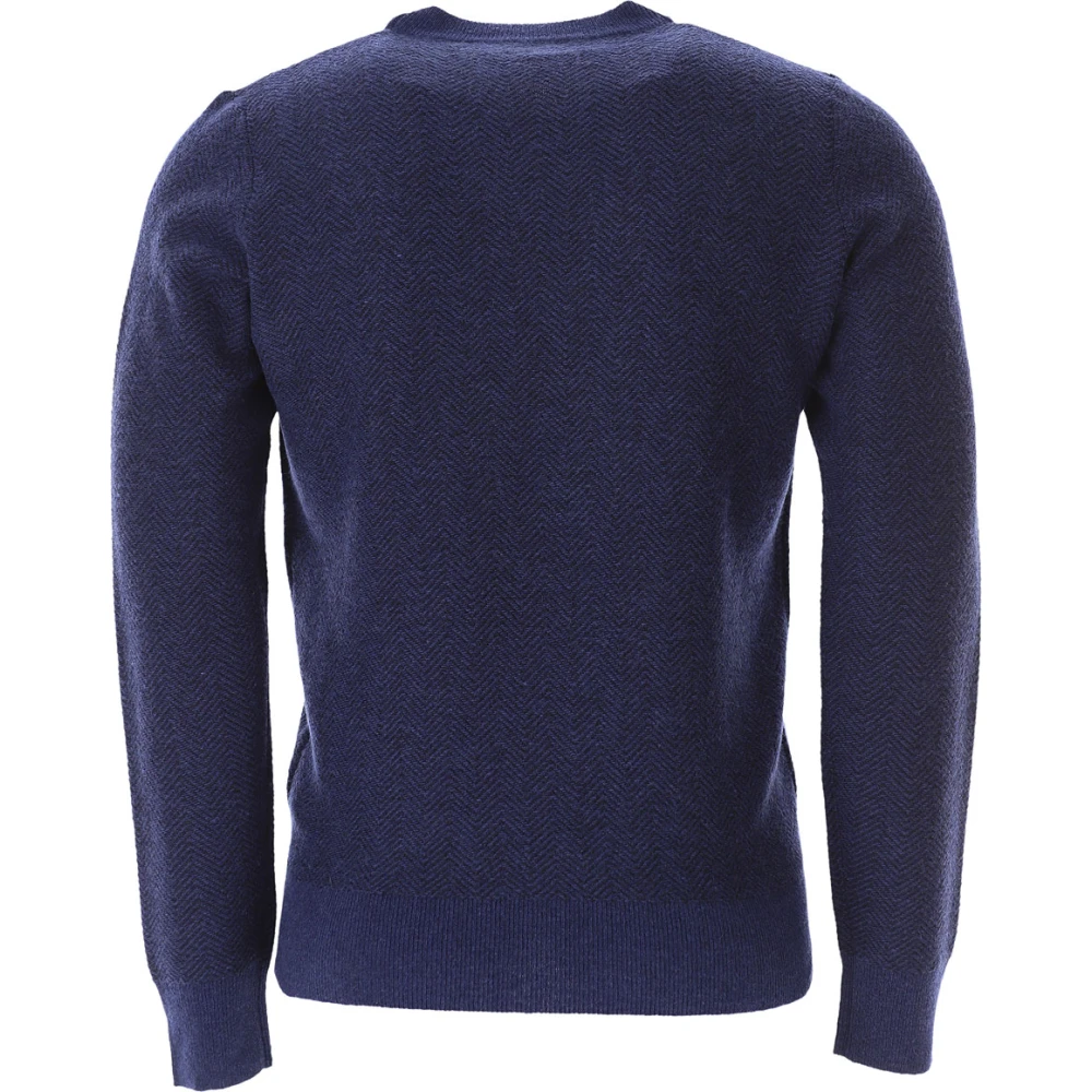 Brooksfield Round-neck Knitwear Blue Heren