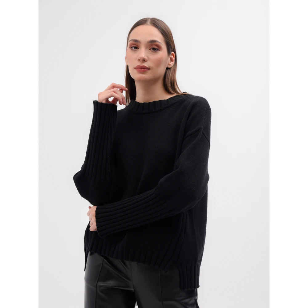 Liviana Conti Zwarte Trui met Ribboorden van Black Dames