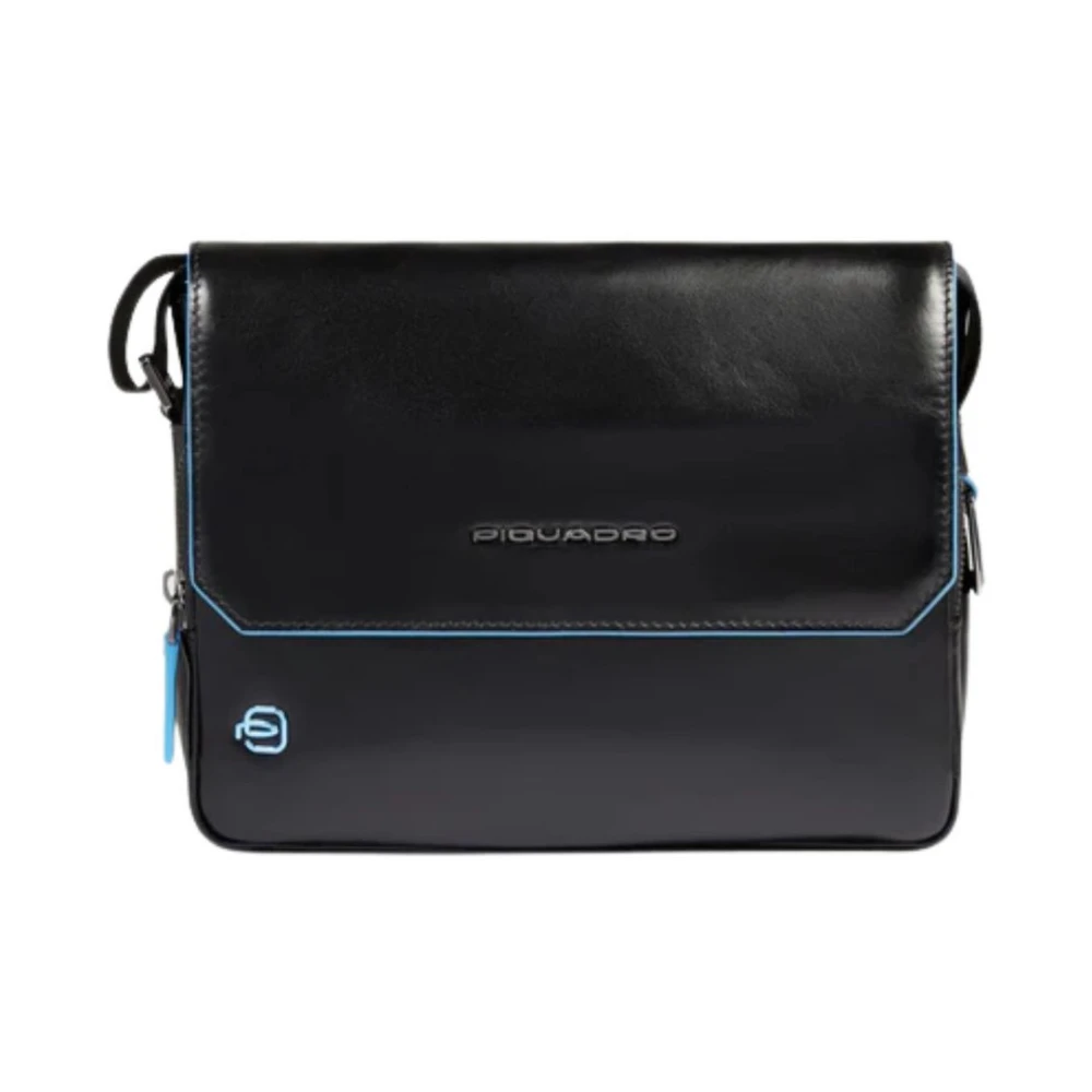 Piquadro Uomo Nero Blue Square Messenger Bag