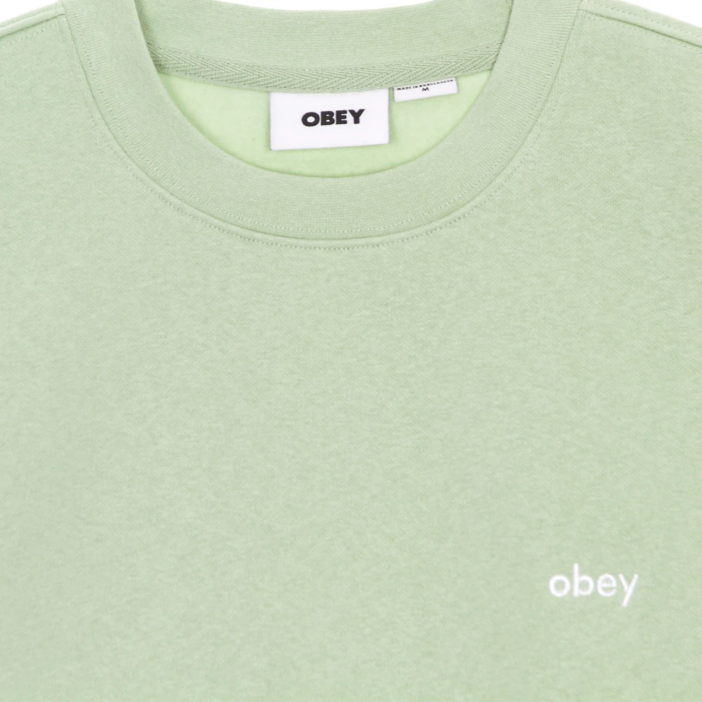 Obey Crew Neck Sweatshirt Specialty Fleece Green Heren