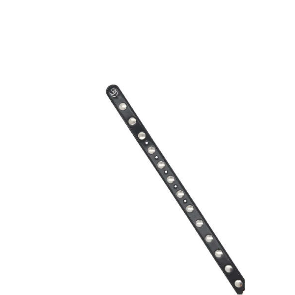 Gucci Zwart Leren Studs Riem Black Dames