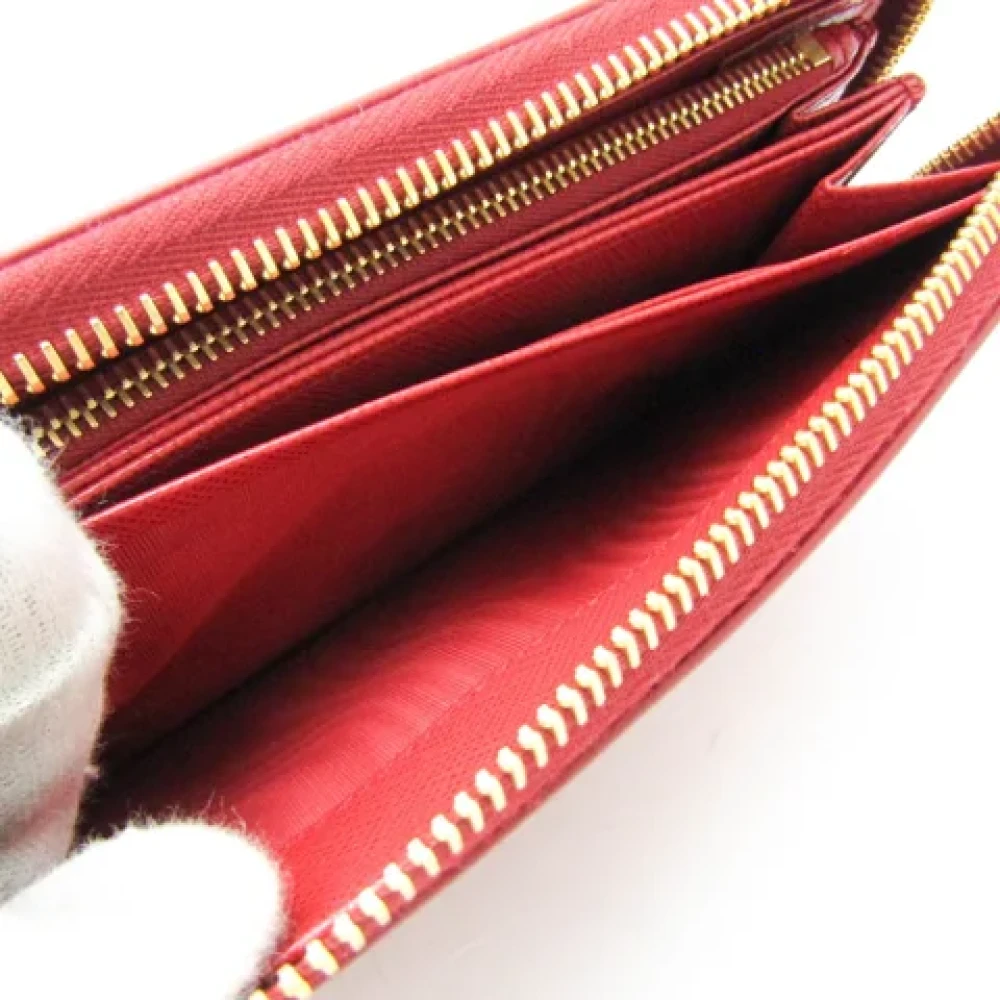 Prada Vintage Pre-owned Leather wallets Red Dames