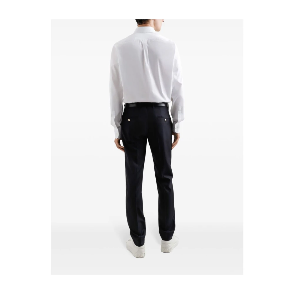 Dolce & Gabbana Logo Patch Katoenen Overhemd White Heren