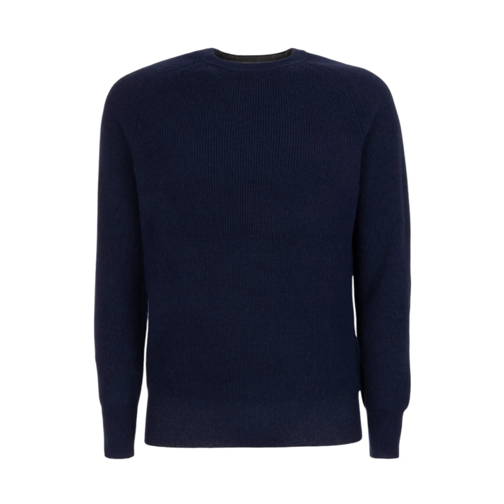 Kangra Wol Kasjmier Blend Trui Blue Heren