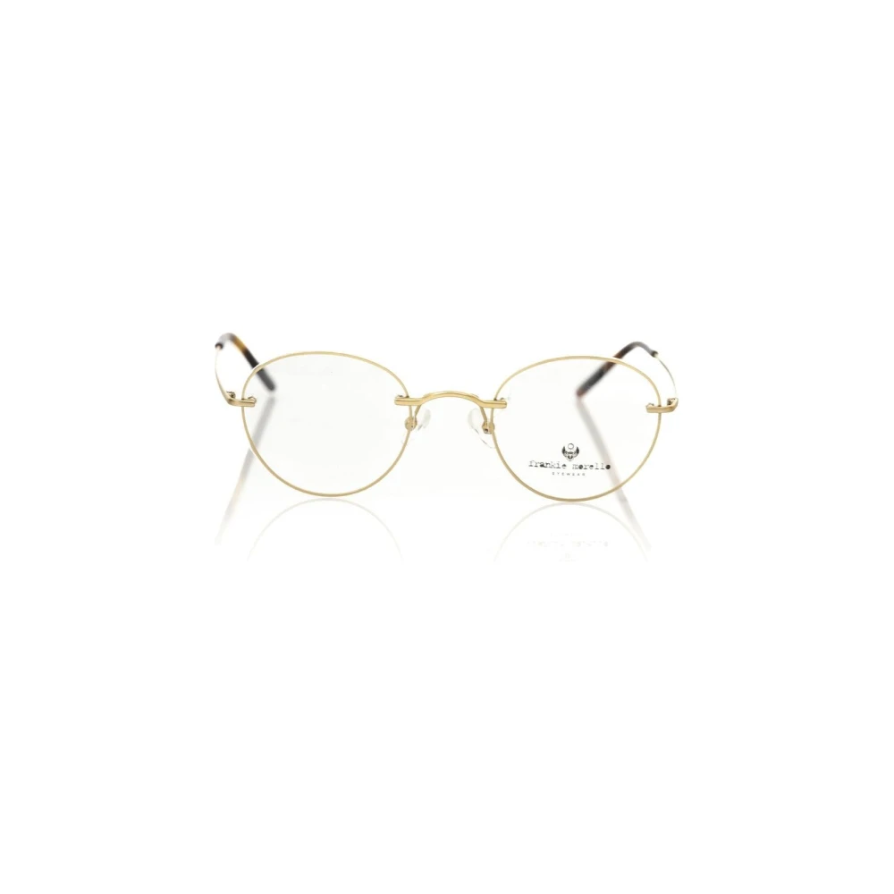 Frankie Morello Unisex Yellow Timeless Round Metal Glasses - Glasses - One Size - Accessories