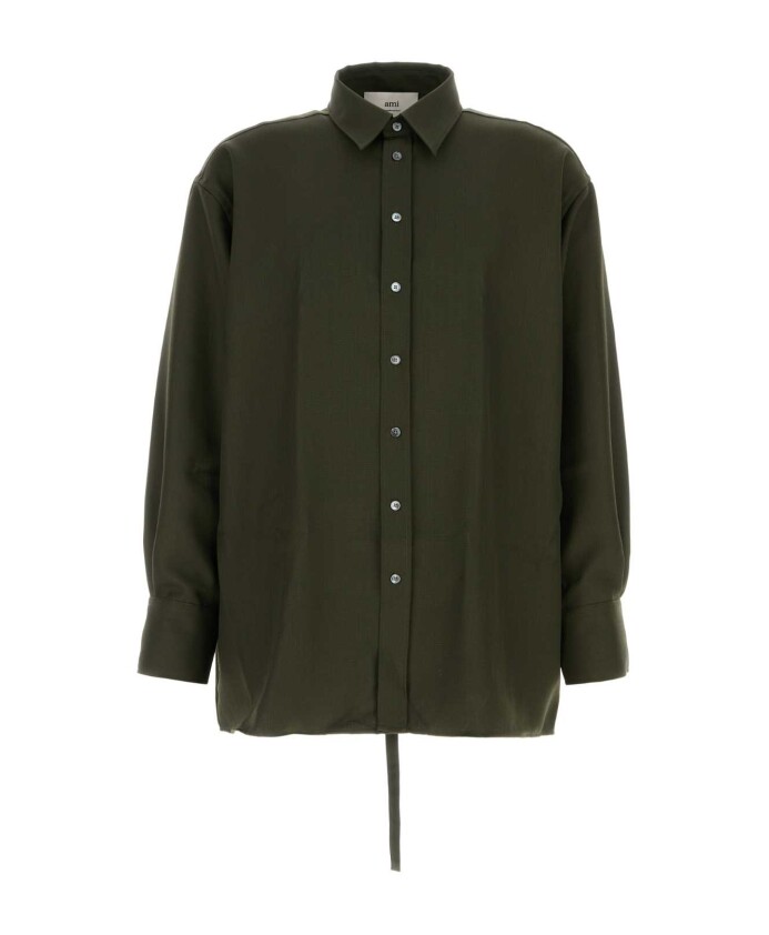 chemise-oversize-en-laine-vert-olive