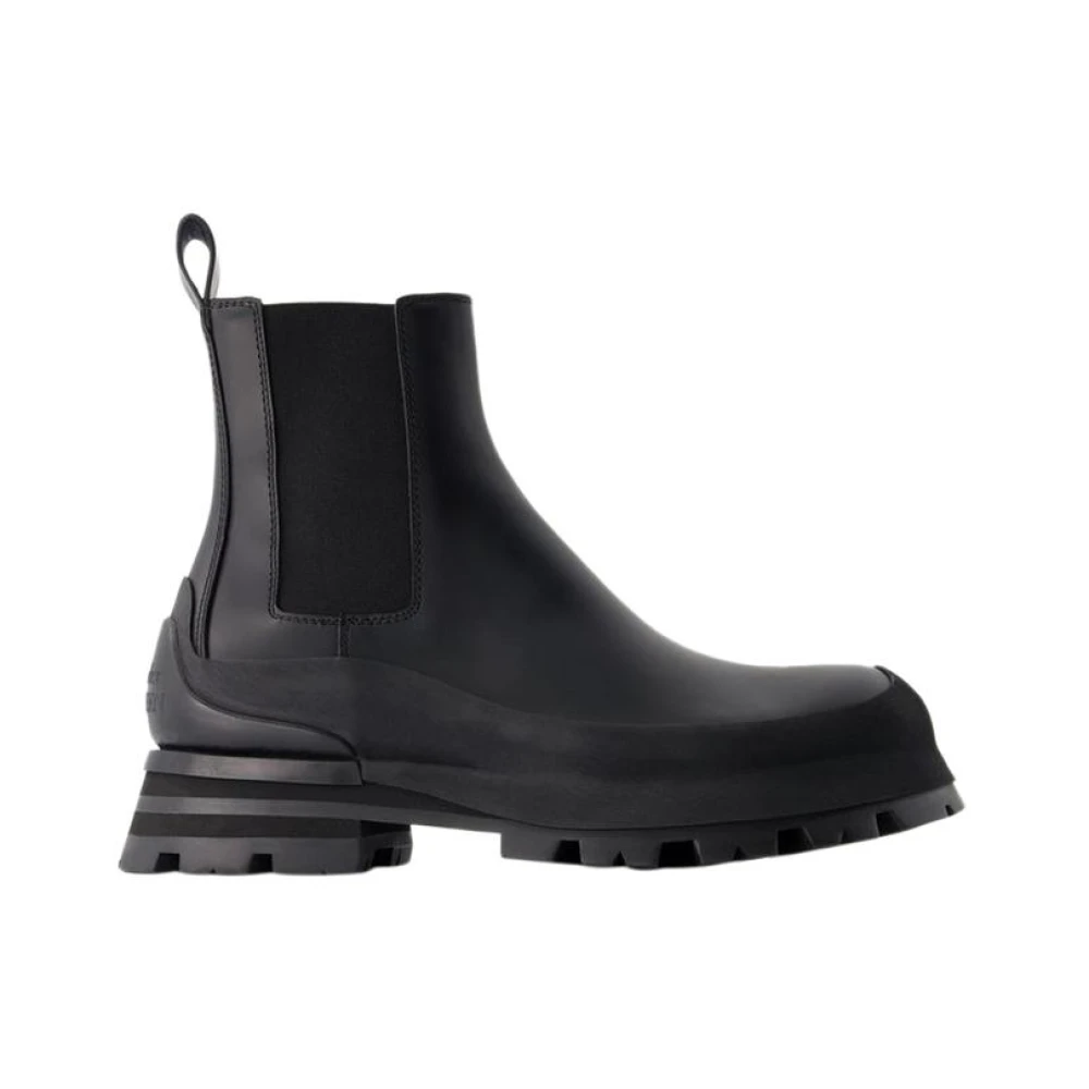 Alexander Mcqueen Men's Black Chelsea Boots, 5 Uk, Chunky Sole Chelsea Boots Wander Ankle