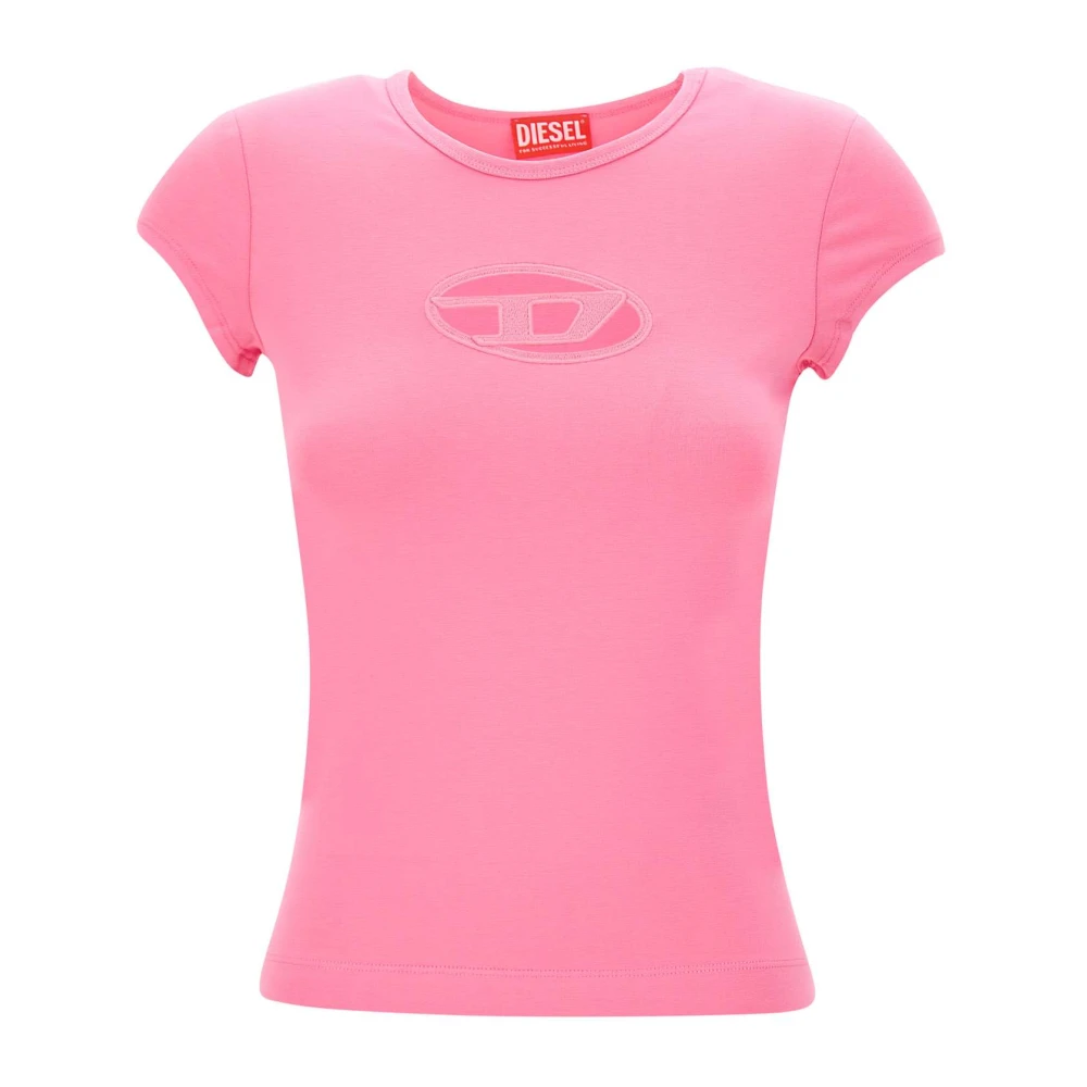 Diesel T-shirt with peekaboo logo Pink Dames