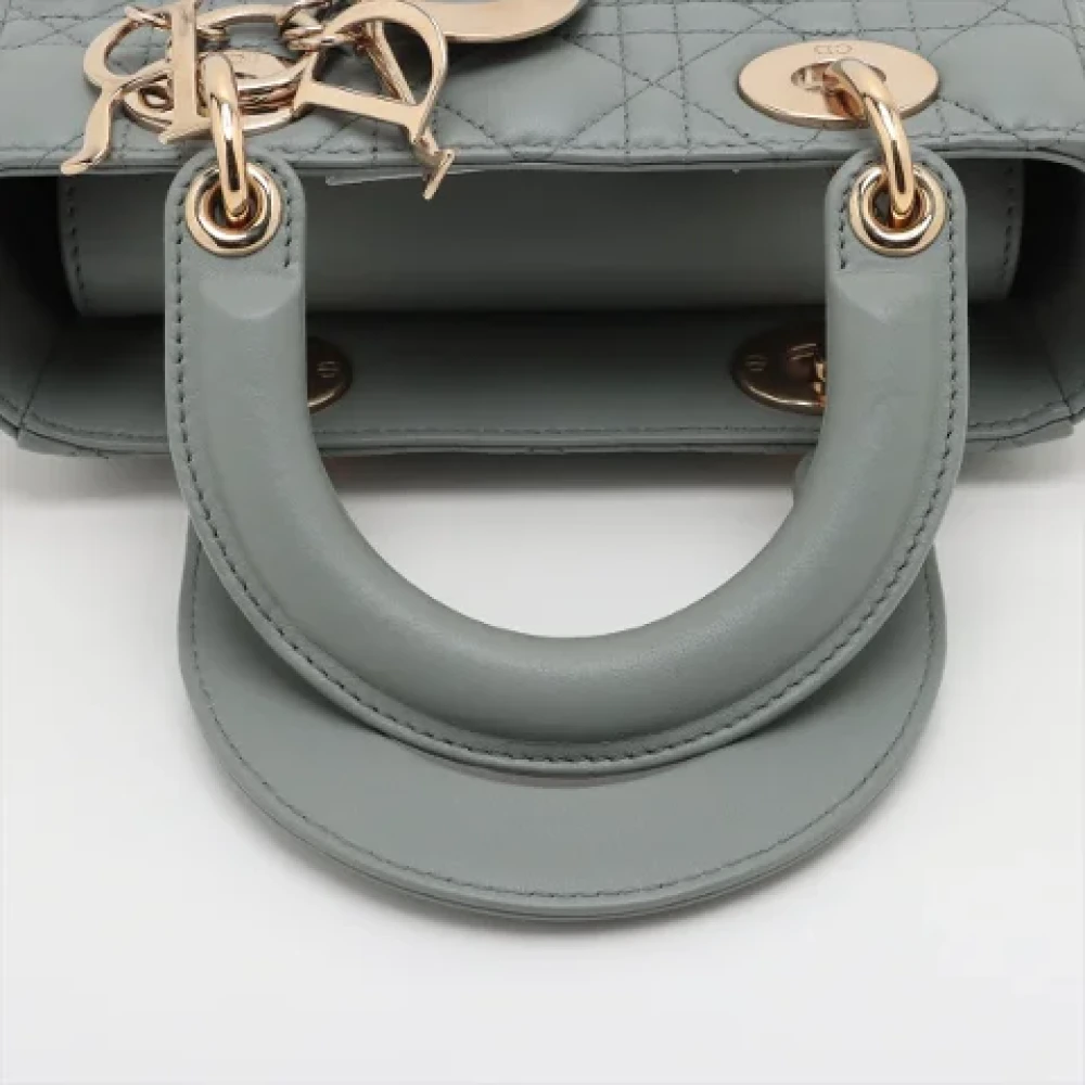 Dior Vintage Pre-owned Leather handbags Gray Dames