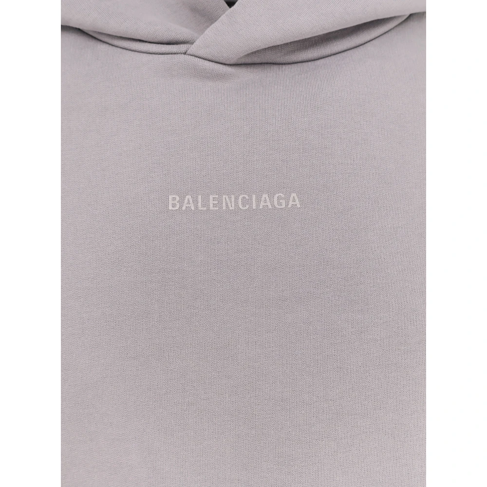 Balenciaga Hoodie van katoen met logoprint Gray Heren