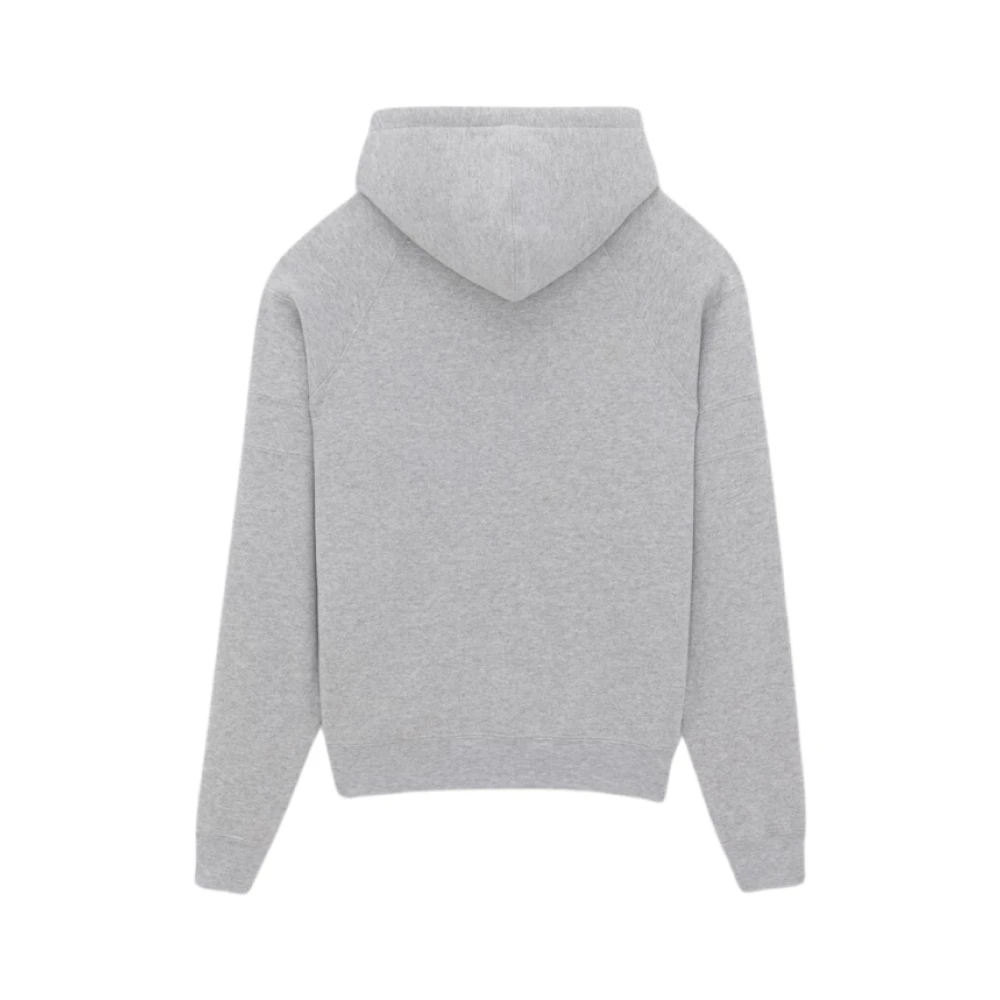 Saint Laurent Grijze Katoenen Hoodie met Handtekeningborduursel Gray Heren