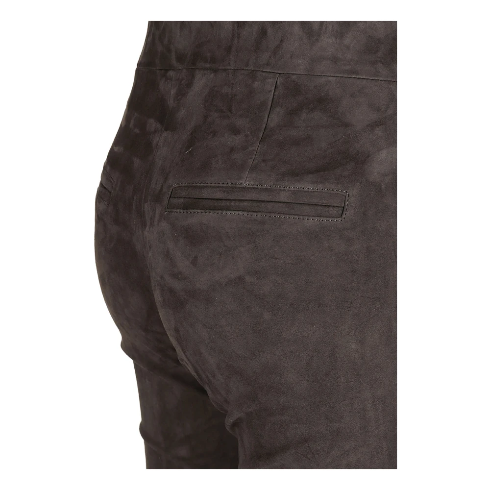 Arma Leren Grijze Broek Gemaakt in Turkije Gray Dames