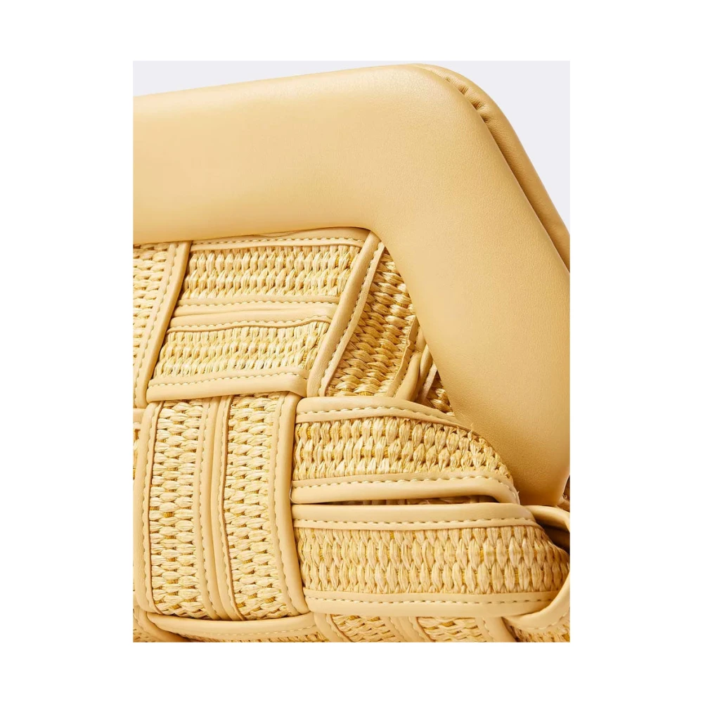 THEMOIRè Straw Chaitea Clutch Bag Vegan Fabric Yellow Dames