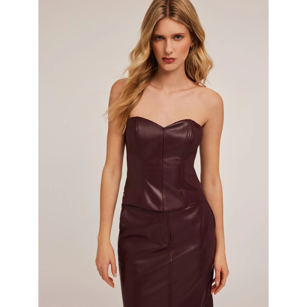 Motivi Bustier top gemaakt van gecoate stof Red Dames