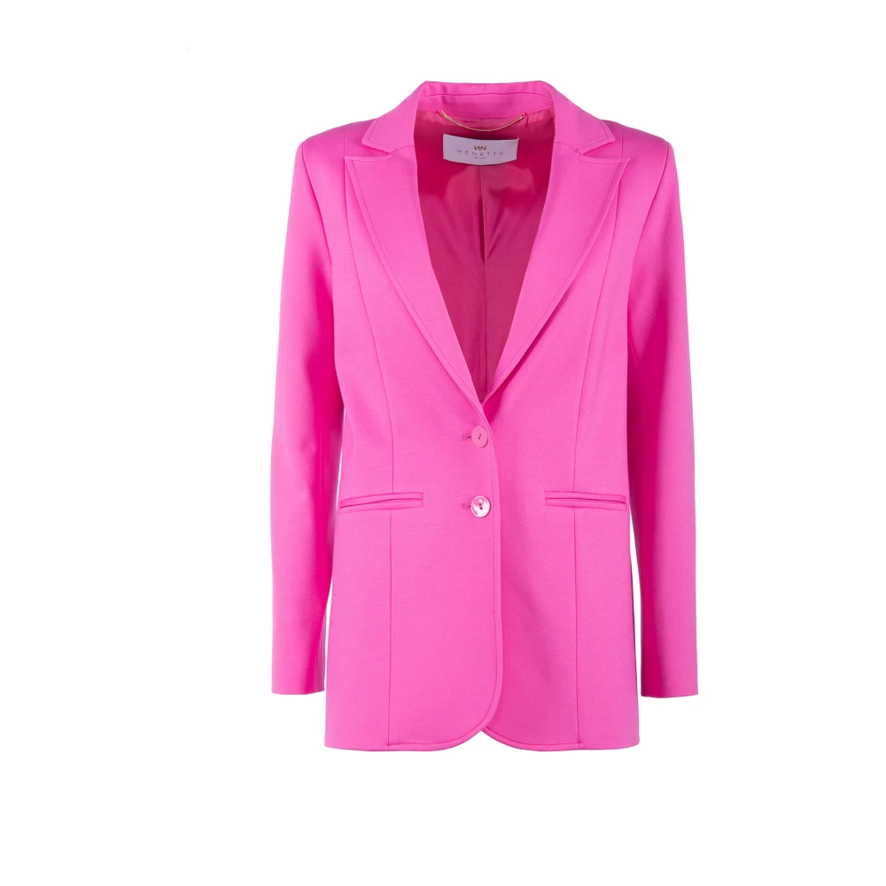 Nenette Fuchsia Milano Jas met Diepe Revers Pink Dames