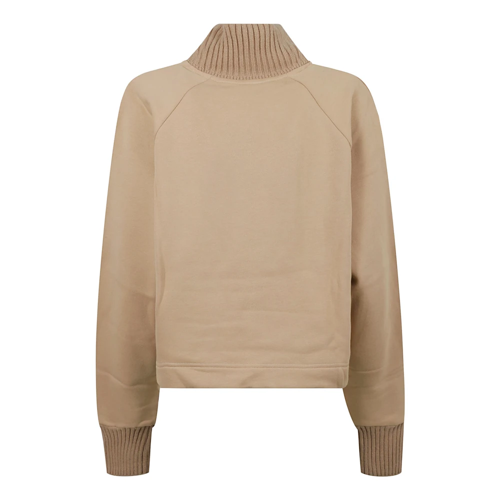 Patou Gebreide Kraag Sweater Beige Dames