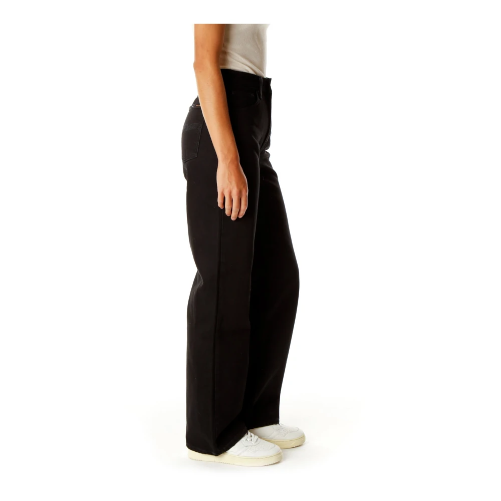 Nudie Jeans Wide Leg High Waist Jeans Black Dames