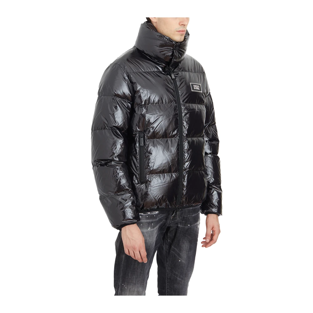 Dsquared2 Pufferjack met Logo Applicatie Black Heren