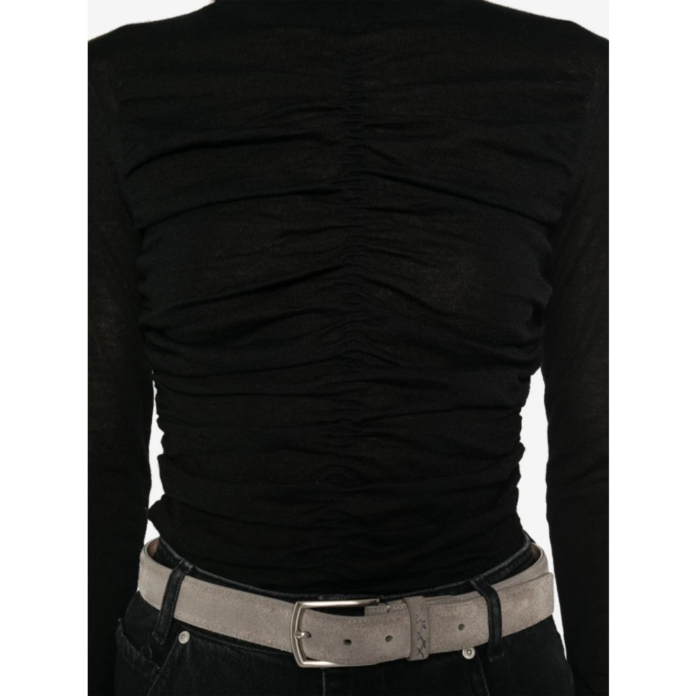 Twinset Zwarte Geribbelde Rolhals Sweaters Black Dames
