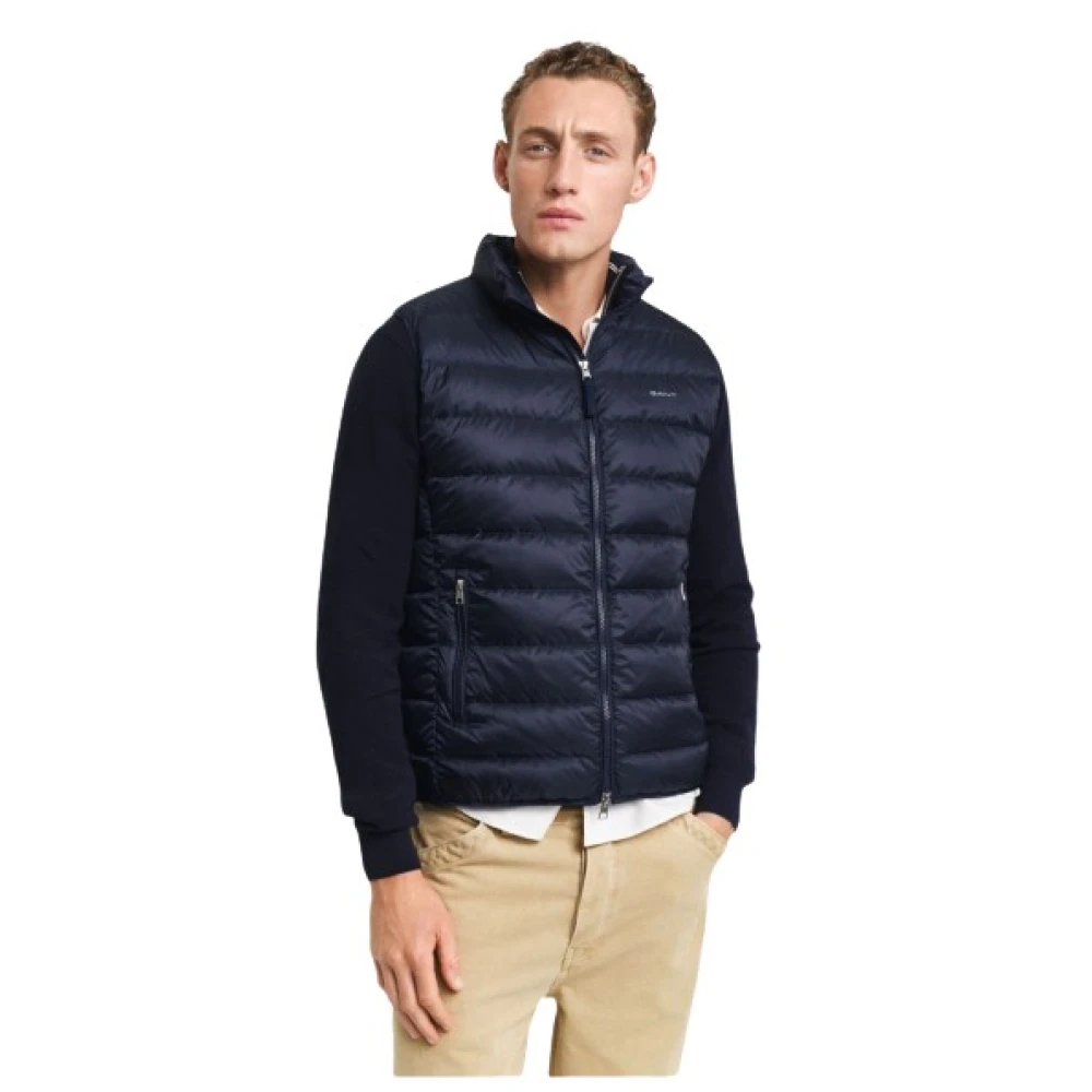 Gant Mannelijk Blauw Jassen Heren, Xl, Polyester, Mouwloze Donsbodywarmer