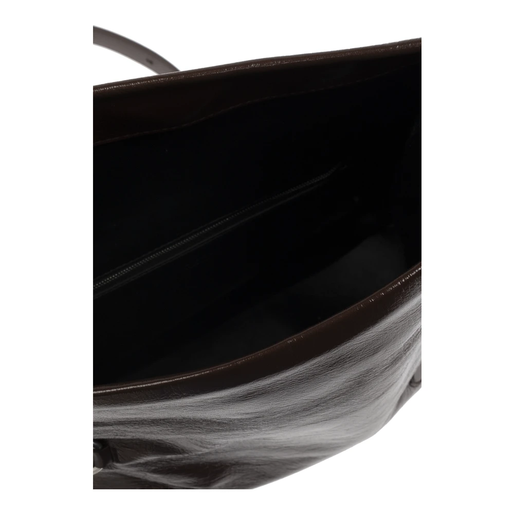 Jil Sander Schoudertas Rollup Klein Brown Dames