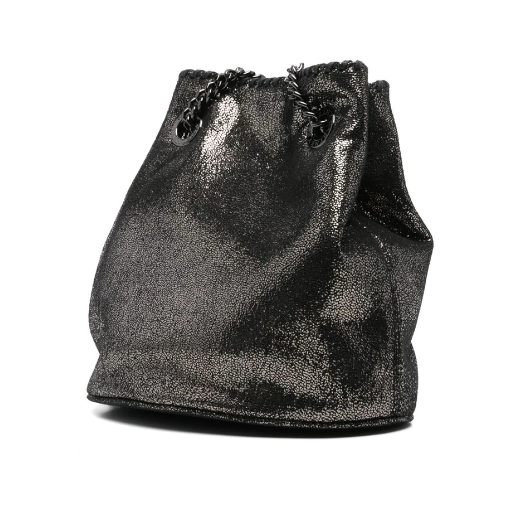 Stella Mccartney Zwarte Leren Schoudertas met Kettinglink Black Dames