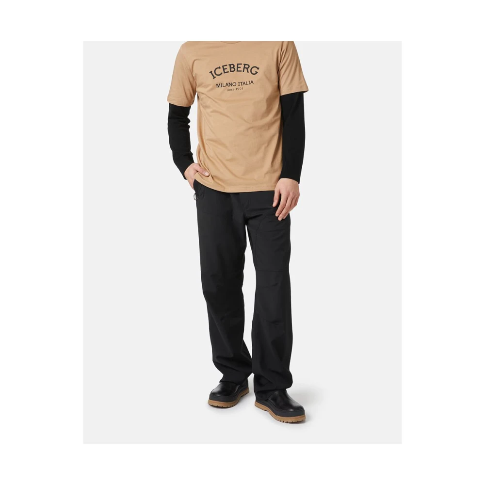 Iceberg T-shirt met ijsberglogo Brown Heren