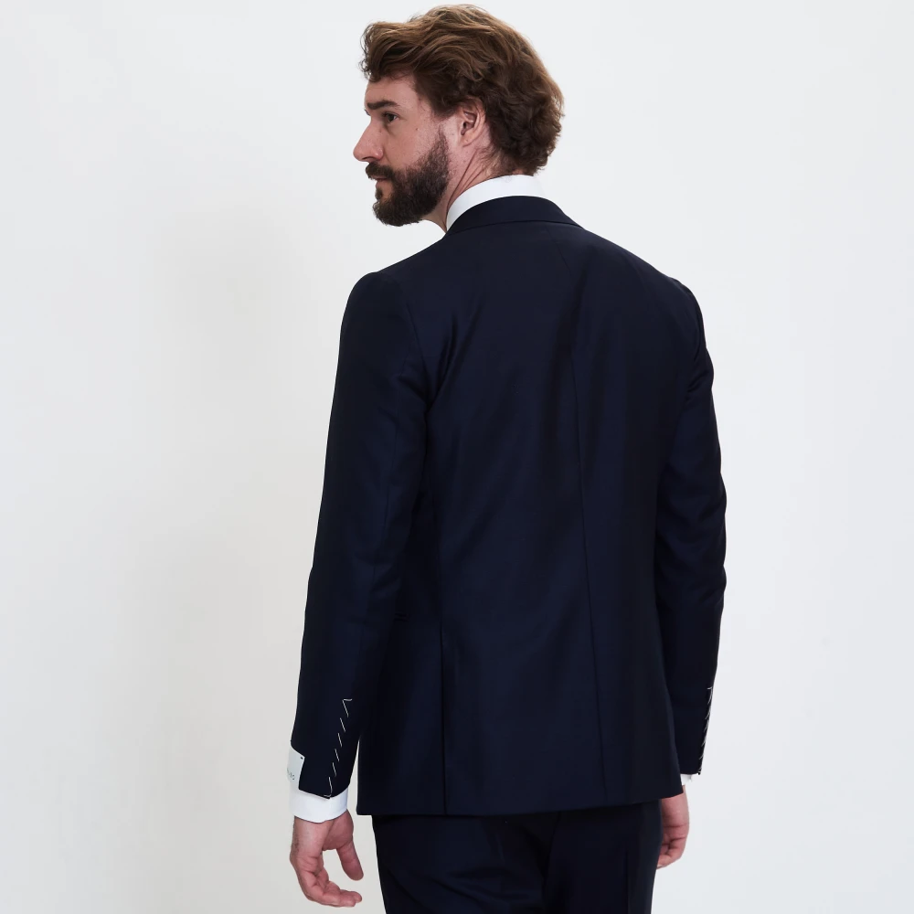 Caruso Blauw Wol Pak Norma Jurk Blue Heren