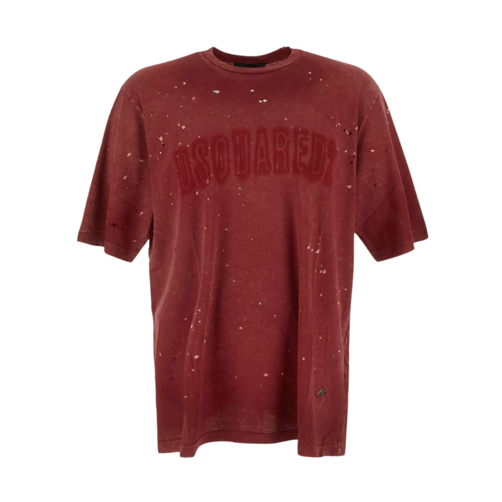 Dsquared2 Katoenen Logo T-shirt Red Heren