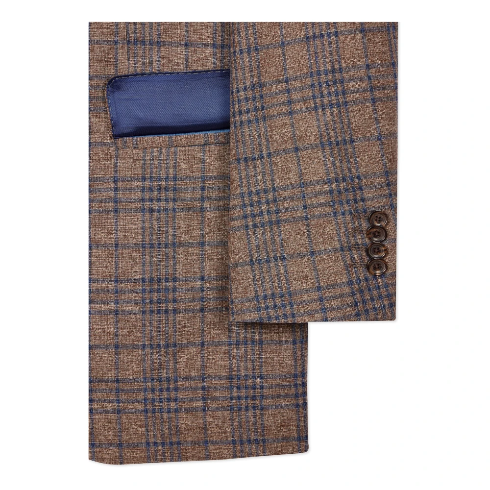 PS By Paul Smith Bruin Geruite Blazer Jas Brown Heren