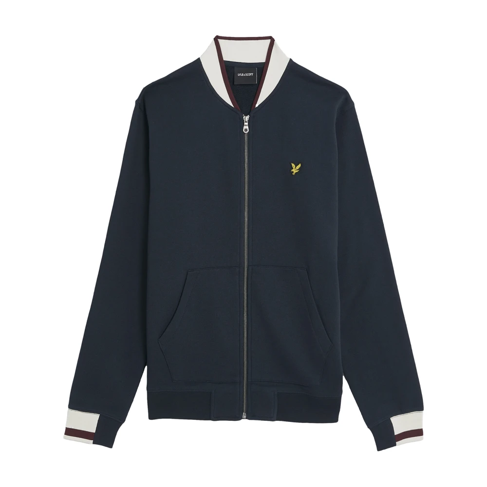 Lyle & Scott Hombre Azul - Cazadora Bomber De Punto Con Detalles En Contraste - Jackets - S