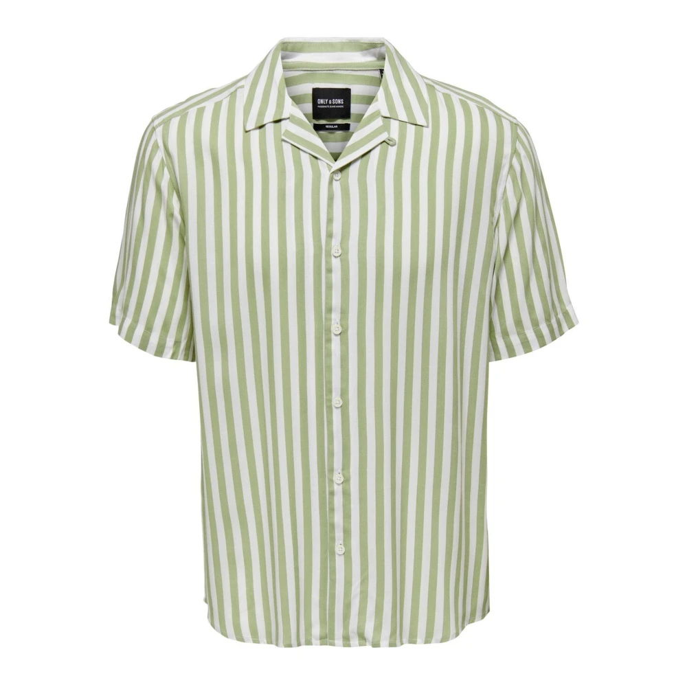 Only & Sons Gestreept knoop-down overhemd Klassieke stijl Green Heren